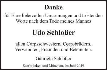 Traueranzeige von Udo Schloßer von Süddeutsche Zeitung